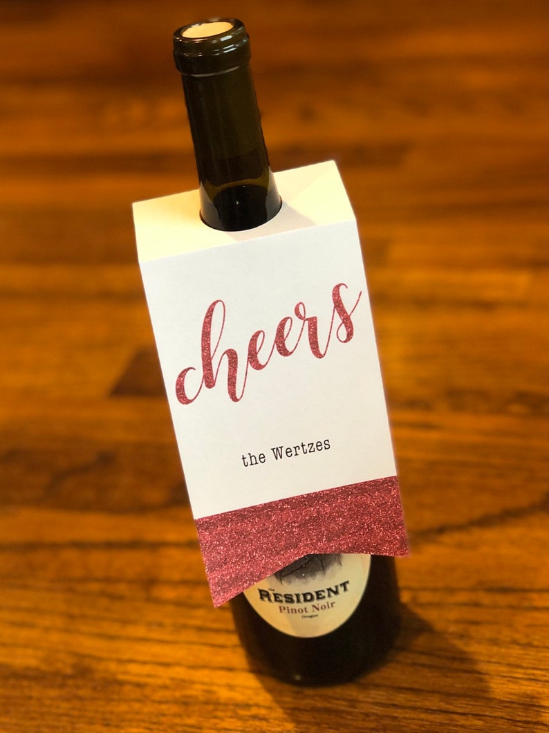 Personalized Wine Tags 'glitter Dipped' Wine Bottle Etsy