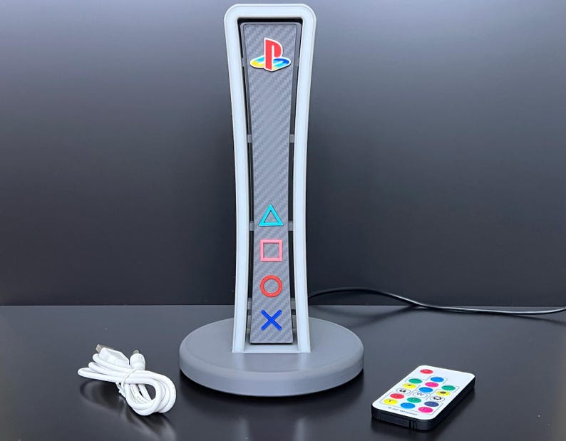 PlayStation Headphone Stand with RGB Lighting | Custom 3D Printed Gaming Headset Stand | PS-Themed Desk Accessory | Gamer Gift image 7