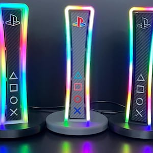 PlayStation Headphone Stand with RGB Lighting | Custom 3D Printed Gaming Headset Stand | PS-Themed Desk Accessory | Gamer Gift