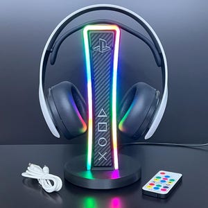 PlayStation Headphone Stand with RGB Lighting | Custom 3D Printed Gaming Headset Stand | PS-Themed Desk Accessory | Gamer Gift image 9