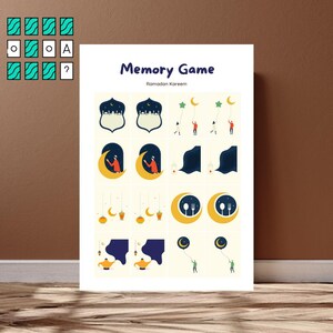 Jogo de memória do Ramadã para crianças | Cartas de correspondência islâmicas divertidas | Atividade educacional do Ramadã para pré-escola e crianças | Jogo de cartas de correspondência do Ramadã