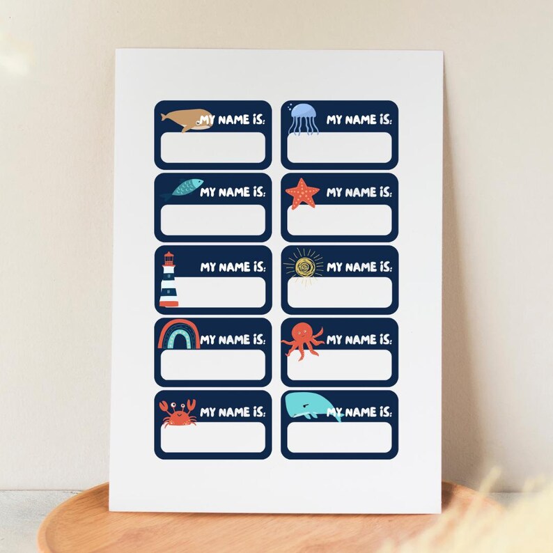 Fun & Customizable Kids Name Stickers | Eye-catching Designs for School ...