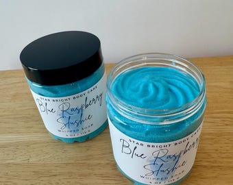Jabón batido granizado de frambuesa azul