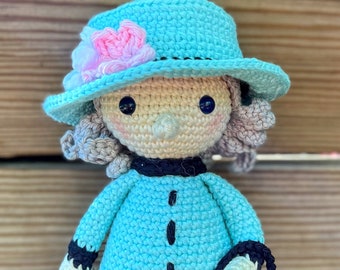 Queen Elizabeth II inspired crochet doll