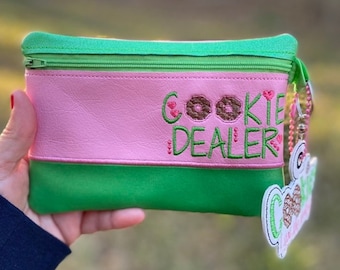 Bolsa con cremallera y dije de galleta, comerciante de galletas