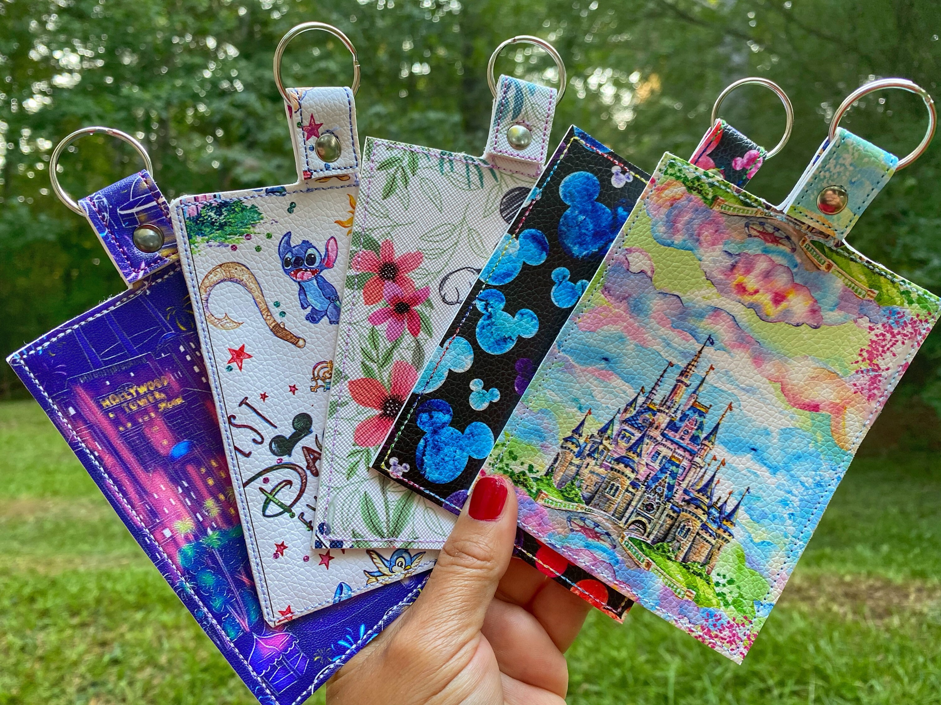 Vertical vaccination card ID holder beautiful faux leather vinyl