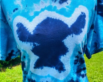 Camisetas tie-dye de Alien azul