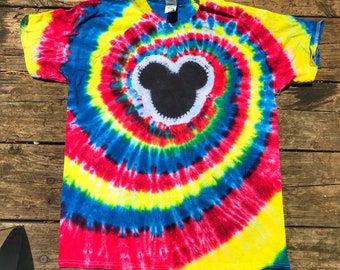 Party fest  colors Tie dye T shirts -Funky,spiral,mouse, bear.