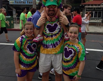 Mardi Gras tie dye color T shirts