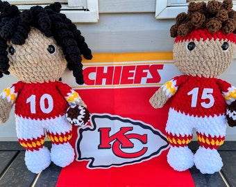 Crochet Football Player Doll: Kansas City Chiefs Inspired Stuffy