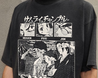 Samurai Champloo | Anime Street Tee | Oversized Graphic T-Shirt | Vintage Wash