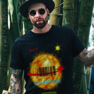 Solarflare Unisex Tee, Abstract Solar Graphic Shirt, Sunburst T-shirt, Astronomy Tee, Space Theme Top, Cosmic Design Shirt