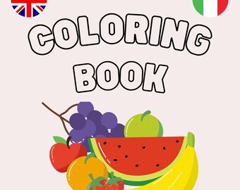 Livre de coloriage bilingue sur les fruits : vocabulaire italien/anglais (téléchargement PDF)