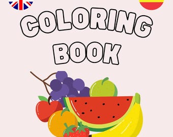 Livre de coloriage bilingue sur les fruits : vocabulaire espagnol/anglais (téléchargement PDF)