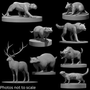 Grey Bag of Tricks Miniatures: D&D Resin Animal Figurines - mz4250 immagine 1