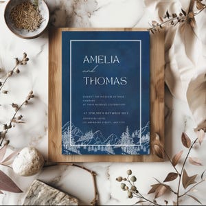 Mountain Wedding Invitation | Rustic Outdoor Wedding Invite | Printable Canva Template