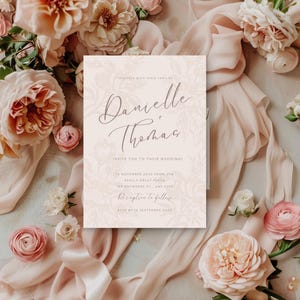 Convite de casamento rústico, também perfeito para casamentos boho | Convite de casamento minimalista e elegante | Modelo para impressão do Canva