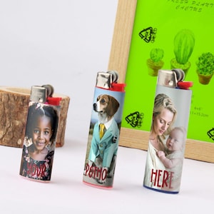 Photo Lighter Wrap ,Reusable Up to 3 Times Personalized Lighters, Custom Lighter, Lighter Cover, Personalized Gift