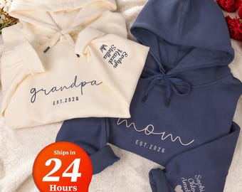 Bluza z haftem "Mama" na zamówienie, Bluza z haftem "Mama" z imieniem, Bluza z kapturem z haftem dla całej rodziny, Prezent na Dzień Matki, Urodziny dla mamy