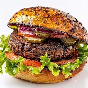 Vegetarian burger recipe, plant-based meal printable PDF, healthy lentil quinoa burger, easy vegan guide, instant digital download