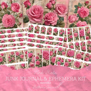 Pink Rose Junk Journal And Ephemera Kit