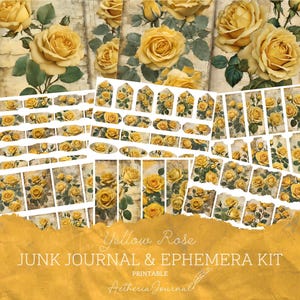 Yellow Rose Junk Journal And Ephemera Kit