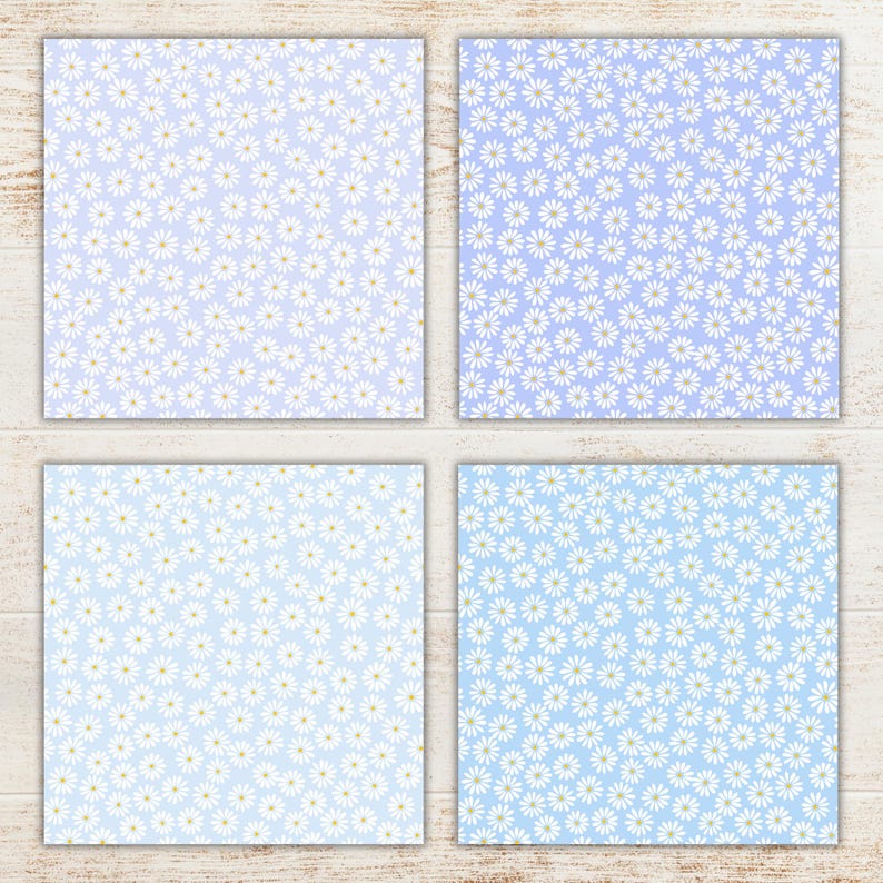 Pastel Daisy Digital Paper Pack | Seamless Patterns | Printable Paper ...