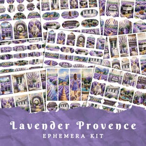 Kit di effimeri lavanda provenzale / Pacchetto di effimeri junk journal French Cottagecore / Pacchetto di effimeri stampabili / Etichette / Schede ATC / Segnalibri