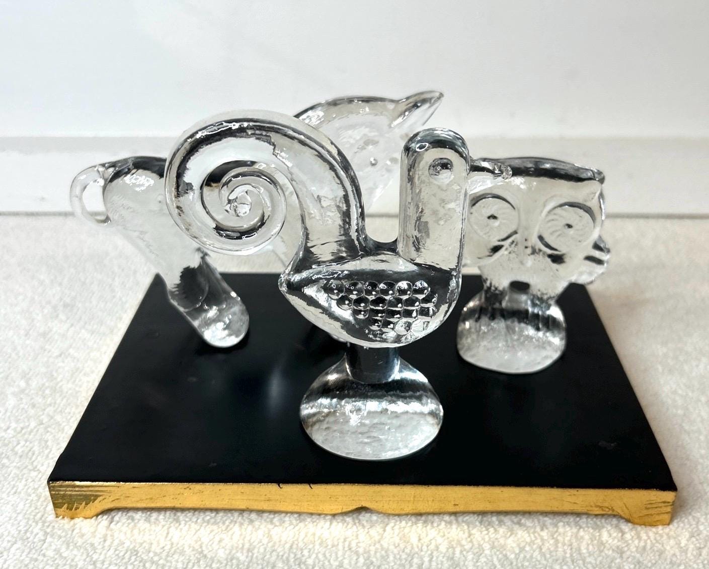 工芸品 Vintage Kosta boda glass objects 1973 Vintage Miss Kosta By Kosta Boda Crystal Art Glass Figurine