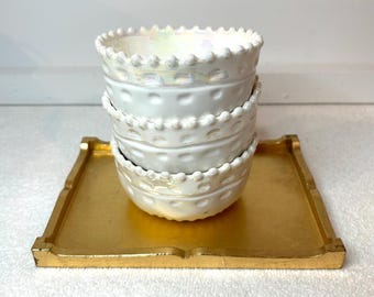 Anthropologie Pippa Nut Bowls, Iridescent Stoneware, Set of 3
