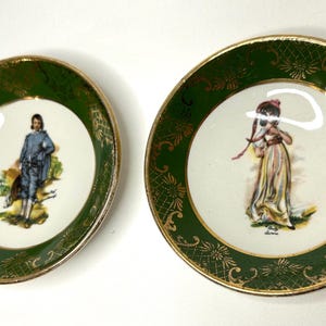 1970er Weatherby Hanley Miniature Teller Blue Boy & Pinky Falkenware England