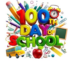 Celebration 100th Day of School Hash Mark SVG and PNG Set