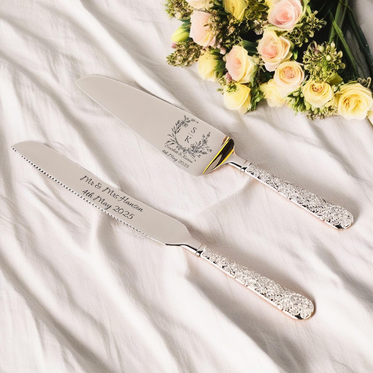 Custom Wedding Cake Server Set | Custom Cake Server | Wedding Gifts | Wedding Ceremony Dessert Silverware, Birthday Anniversary Gifts - Etsy