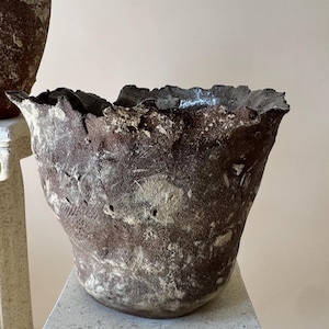 Handmade Ceramic Sculptural Vase: Natural Red Stoneware Vessel