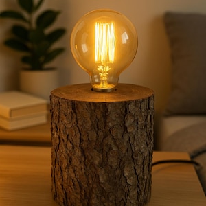 Handcrafted Log Lamp
