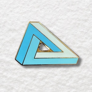 Penrose Triangle Enamel Pin – Impossible Object Geometry