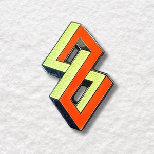 Impossible Object Enamel Pin – Glitter Geometric Penrose Design