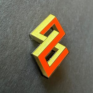 Impossible Object Enamel Pin – Glitter Geometric Penrose Design