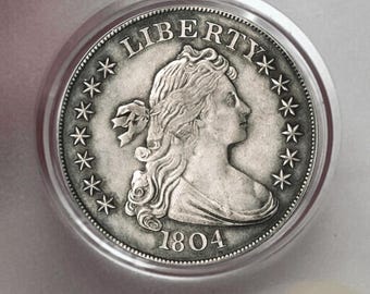 1804 Draped Bust Dollar Silver Dollar with Error Die Commemorative coins