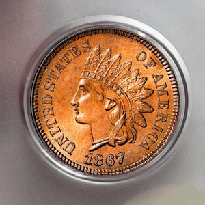 Coins 1867 Indian Head Penny - Key Date -  Us Commemorative Cent For Collect