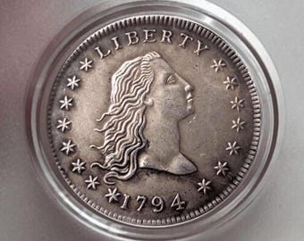 1794 Liberty Dollar Coin Historic US Silver Reproduction Vintage