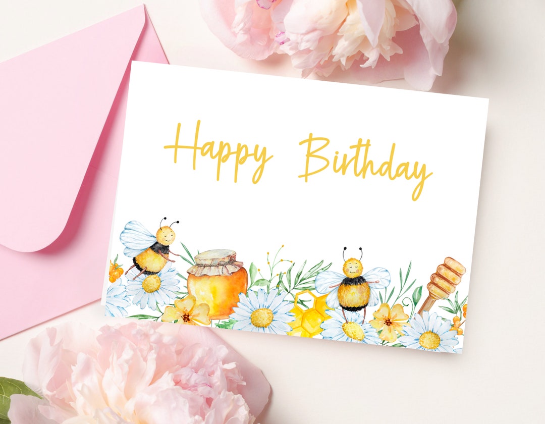 Floral Digital Birthday Card, Printable Birthday Card, Happy Birthday ...