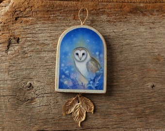 Barn Owl - Handmade Owl Ornament/Hanger