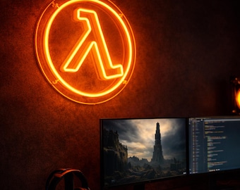 Letrero de neón LED Half-Life Lambda, lámpara de pared acrílica para sala de juegos.