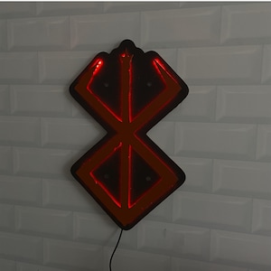 Berserk Brand of Sacrifice LED Wall Light: Red Plywood Anime Decor