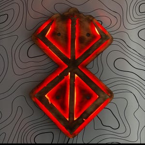 Anime LED Wall Art | Custom Manga Light Sign | Berserk Fan Gift (15.3x9.8 inches)