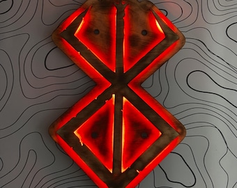 Anime LED Wall Art | Custom Manga Light Sign | Berserk Fan Gift (15.3x9.8 inches)