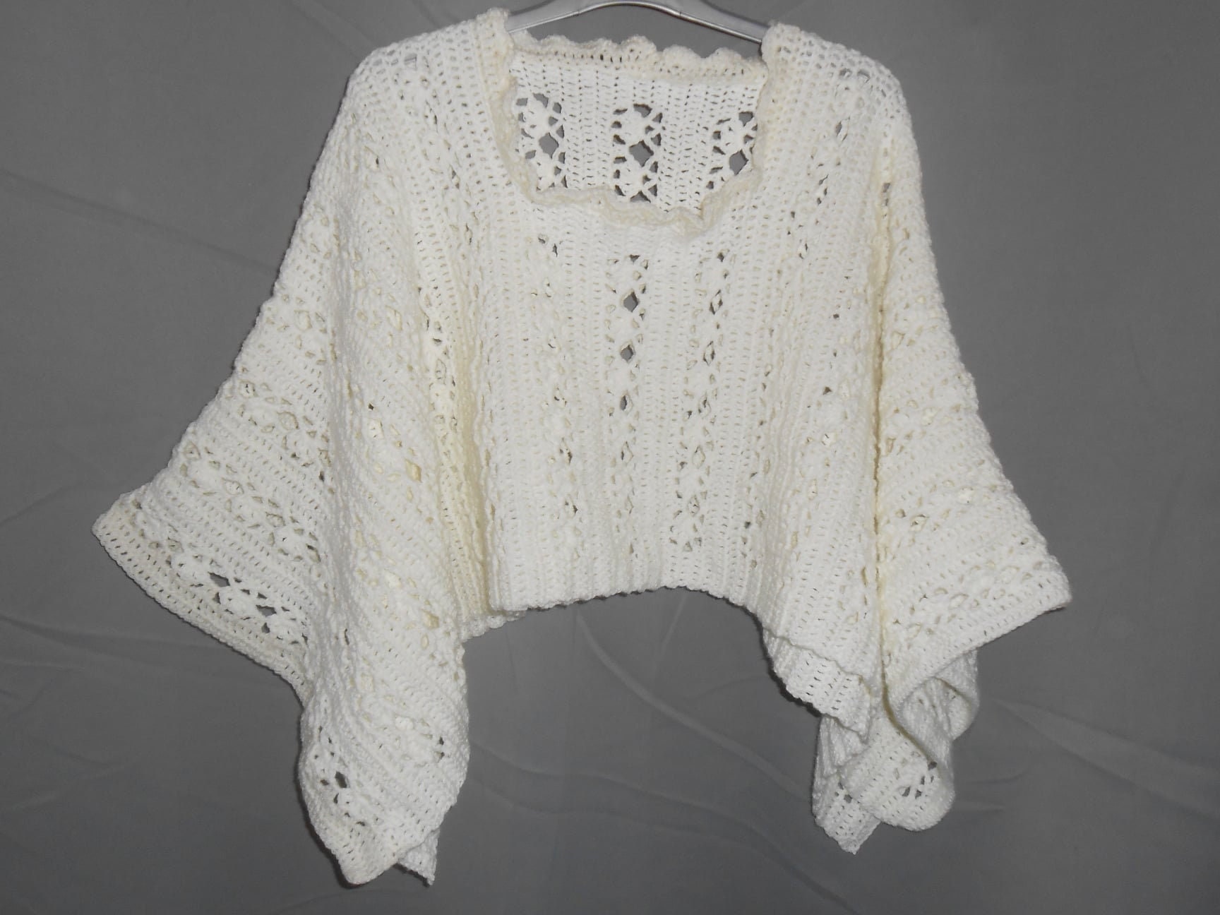 Tutoriel Maxi Poncho Pull Court Femme Blanc Casse Tuto Au Etsy