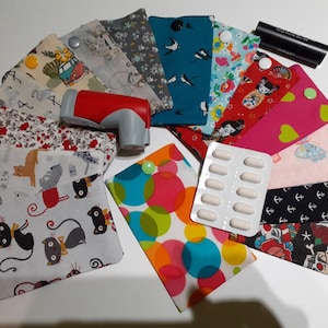 Etui multi usage pochette médicaments aérosol pilule brossette fil dentaire brossette rouge à lèvre carte transport AU CHOIX