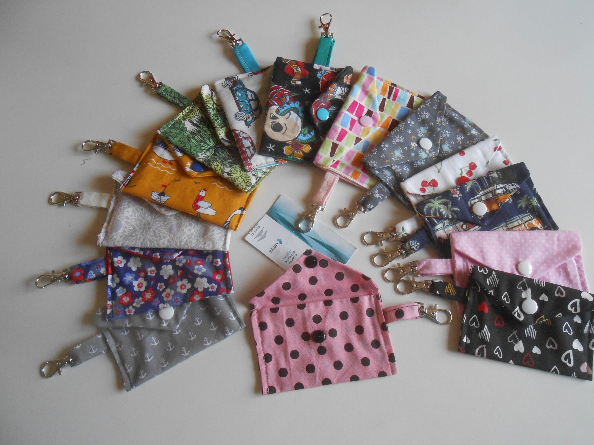 CARTE BUS BLEUE pochette etui titre transport carte bleue sur porte cles mousqueton au choix en tissu fait main Etsy France